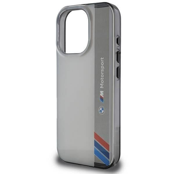 BMW Motosport IML Vertical Stripe Case for iPhone 16 Pro 6.3" Grey - BMHCP16L23HTFEG