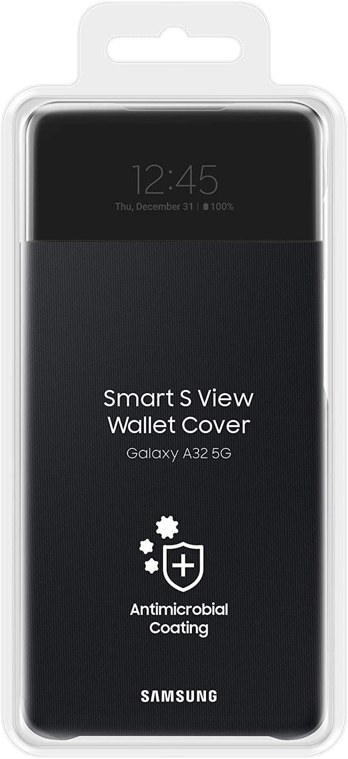 Official Samsung Galaxy A32 5G S View Wallet Cover Black - EF-EA326PBEGWW