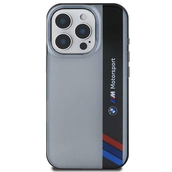 BMW Motosport IML Vertical Stripe Case for iPhone 16 Pro 6.3" Grey - BMHCP16L23HTFEG