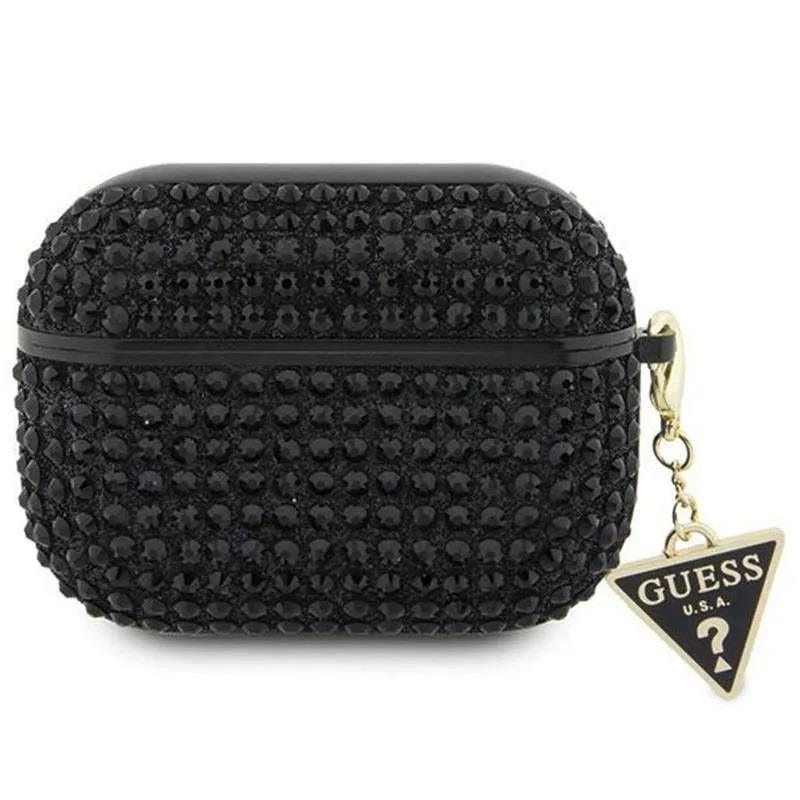 Official Guess Rhinestone Triangle Charm Case for Airpods 3 Black - GUA3HDGTPK