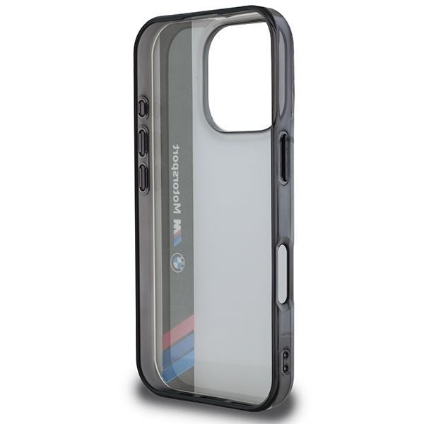 BMW Motosport IML Vertical Stripe Case for iPhone 16 Pro Max 6.9" Grey - BMHCP16X23HTFEG