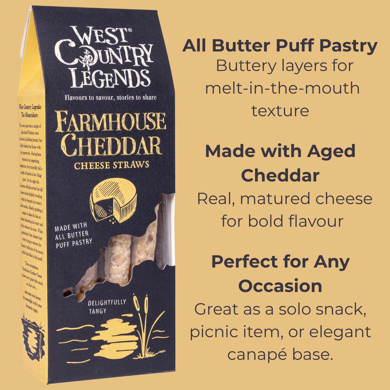 West Country Farmhouse Cheddar Cheese Straws All Butter Puff Pastry - 100g