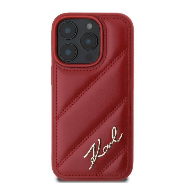 Karl Lagerfeld Quilted Signature Case for iPhone 16 Pro Max 6.9" Red