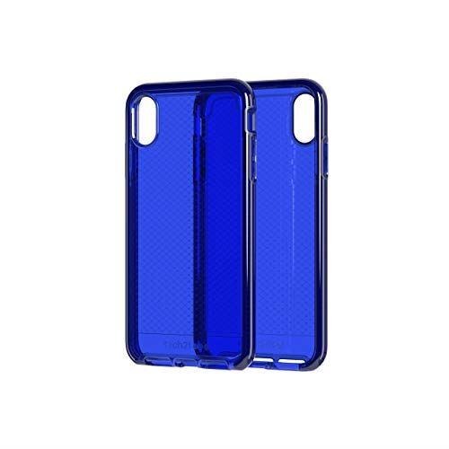 Tech21 Protective Apple iPhone XS Max Case Thin Patterned Back Cover with FlexShock - Evo Check - Midnight Blue