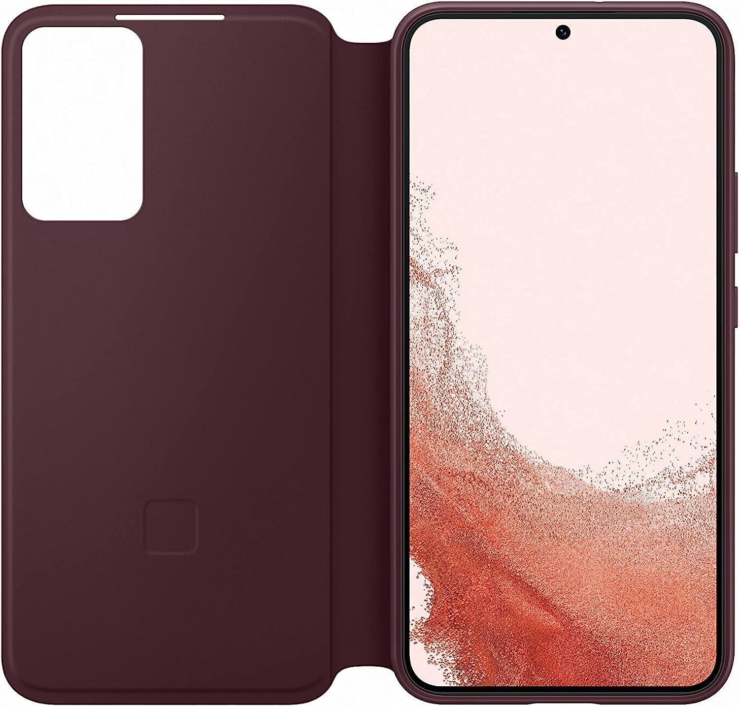 Official Samsung Galaxy S22 Plus Smart Clear View Cover Burgandy - EF-ZS906CEEGWW