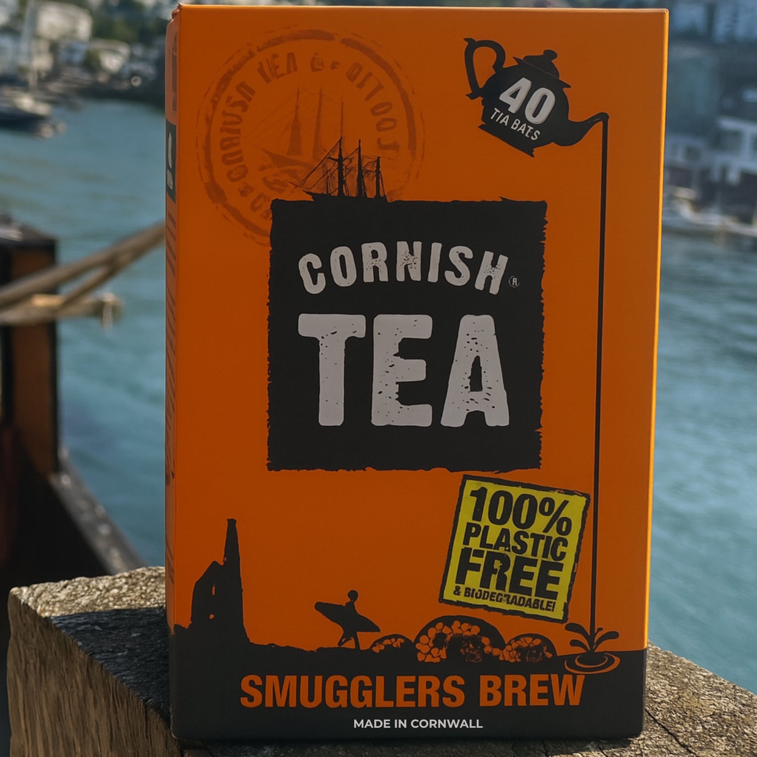 Cornish Tea Smugglers Brew 40 Tea Bags - Plastic Free, Biodegradable - 125g