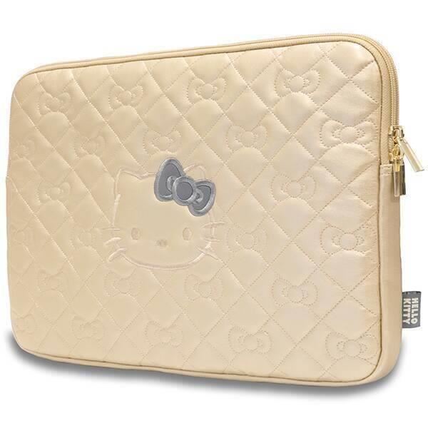 Hello Kitty Zip PU Quilted Bow Sleeve for 14" Laptop Gold â HKCSZPEKHBPK