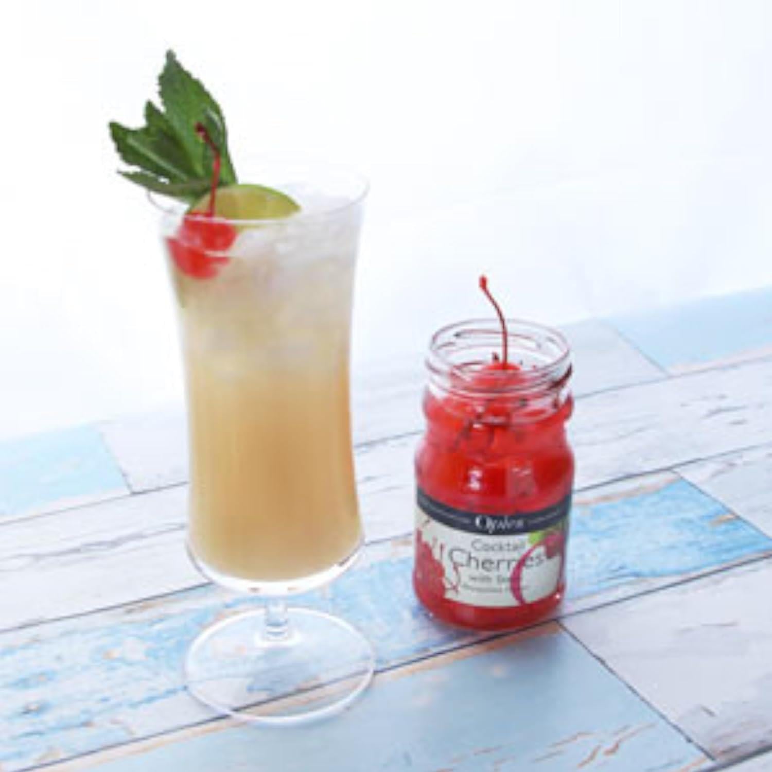Opies Red Cocktail Cherries Garnish for Drinks, Ice Cream & Baking - 225g