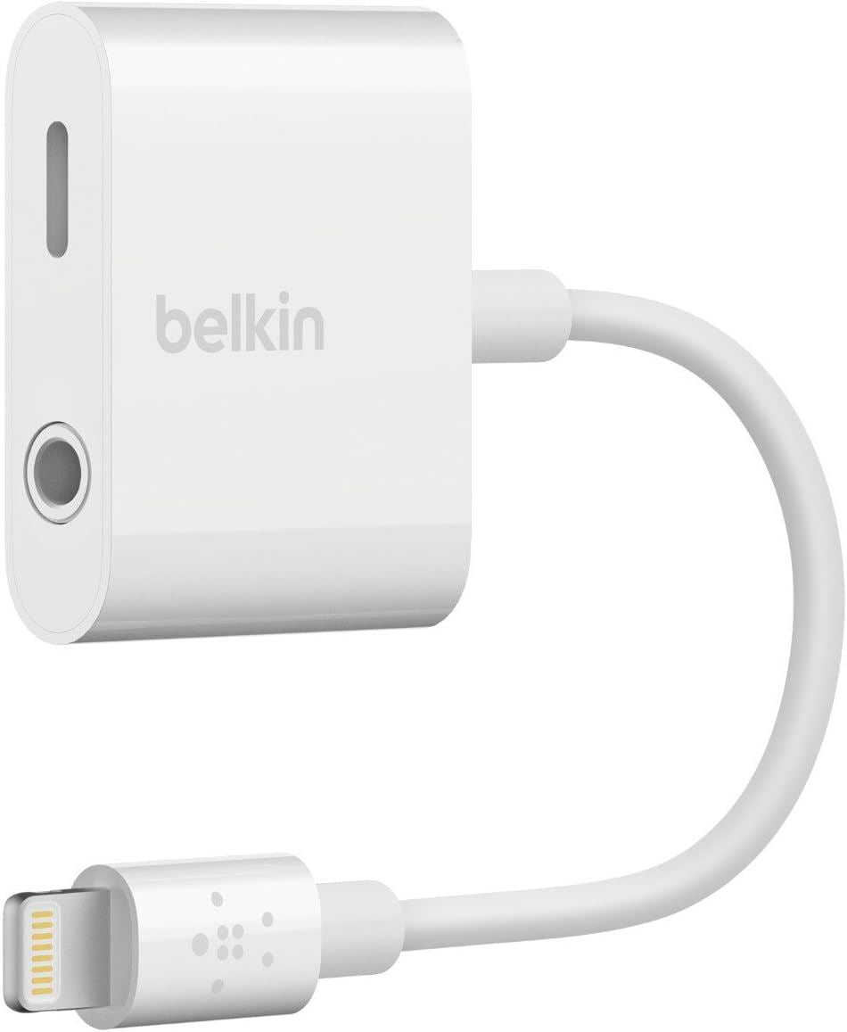 Official Belkin 3.5 mm Audio + Charge Rockstar Adapter White - F8J212btWHT