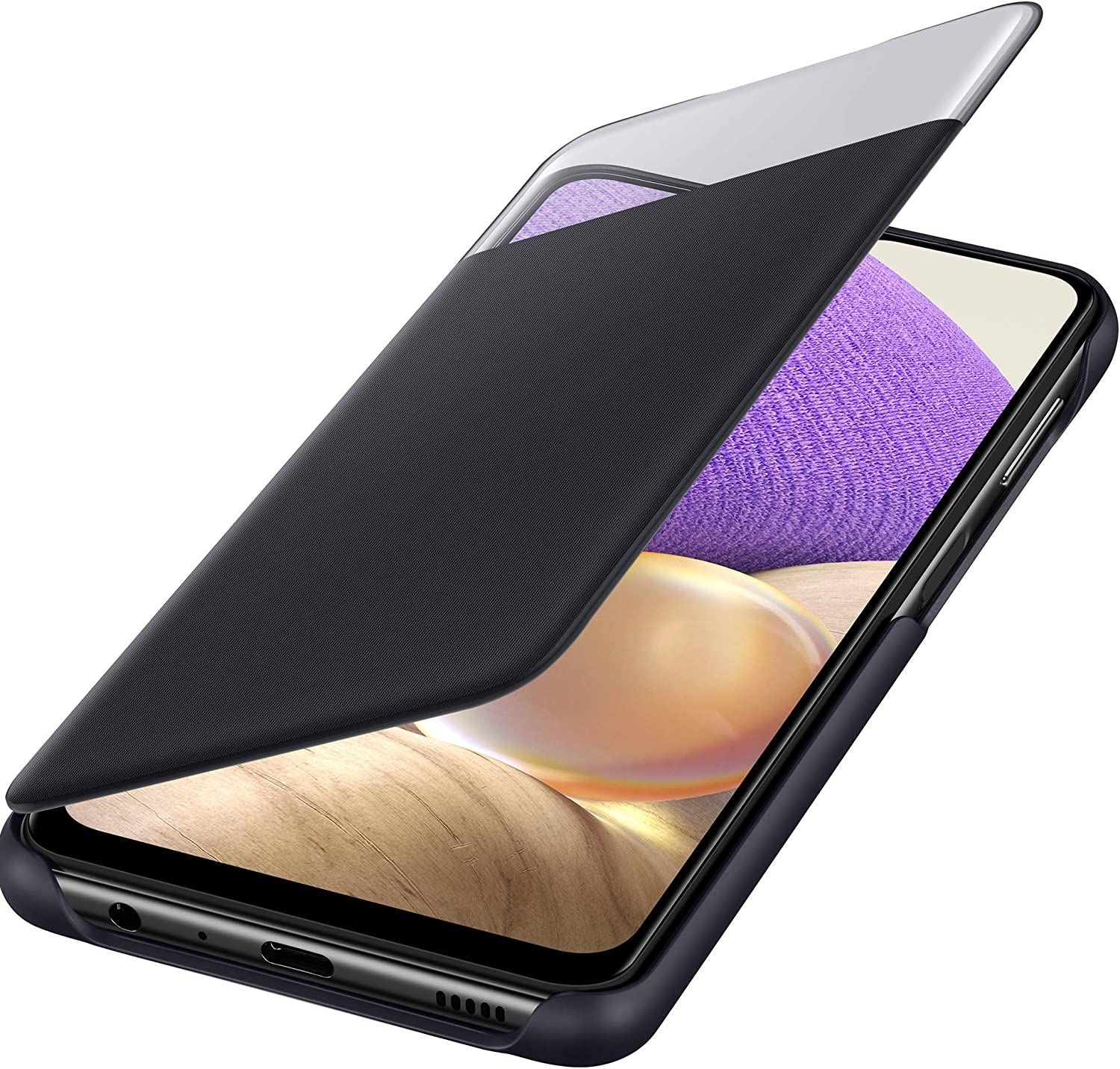Official Samsung Galaxy A32 5G S View Wallet Cover Black - EF-EA326PBEGWW