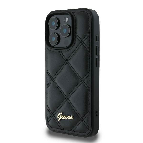 Guess Quilted Metal Logo Case for iPhone 16 Pro Max 6.9" Black