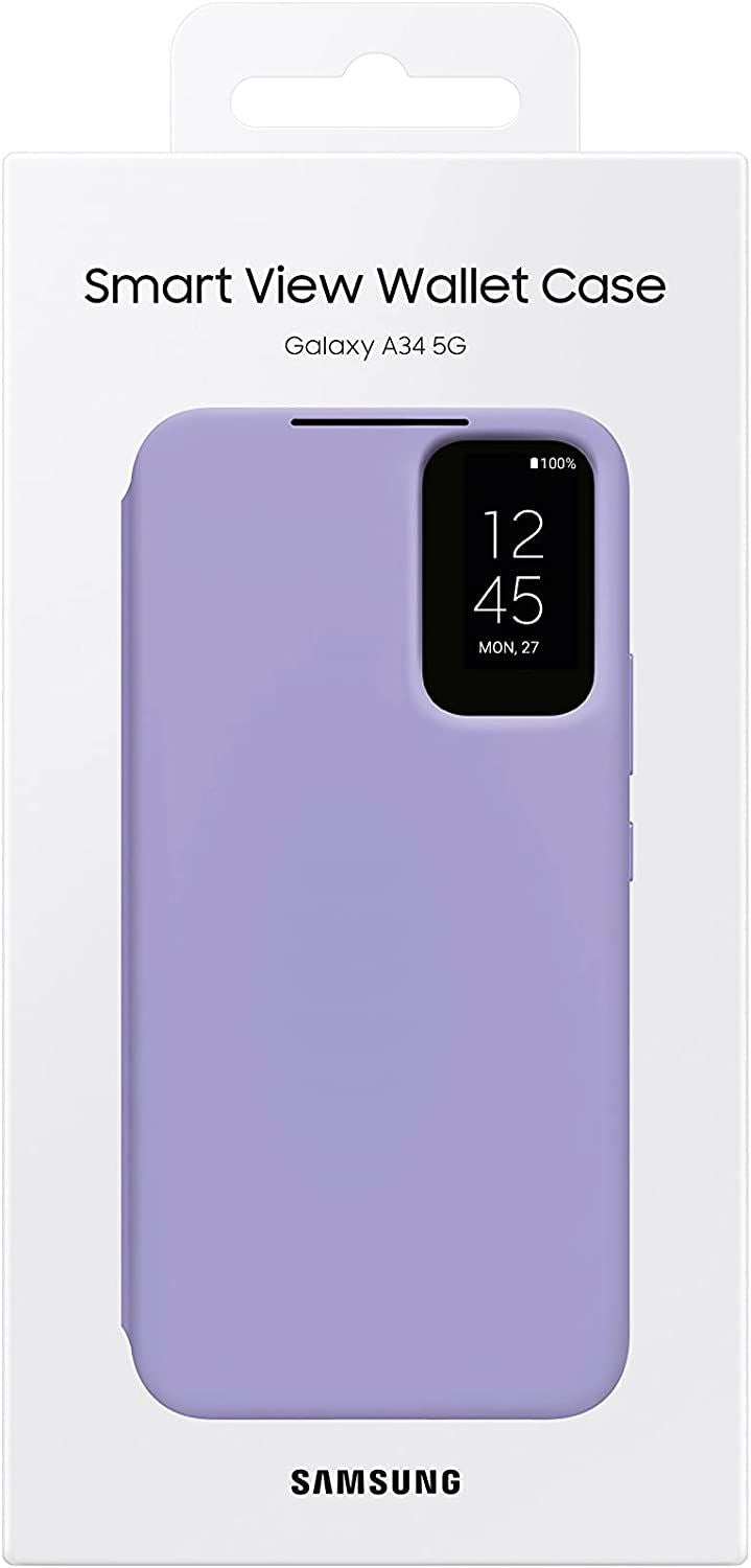 Official Samsung Galaxy A34 5G Smart View Wallet Case Blueberry - EF-ZA346CVEGWW