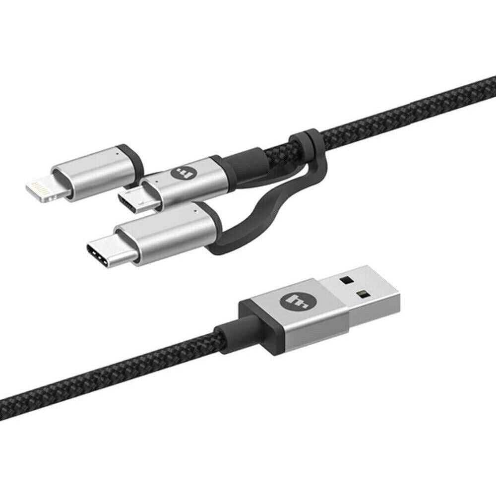 Official Mophie 1m 3 in 1 Charging Cable Black - 409903291