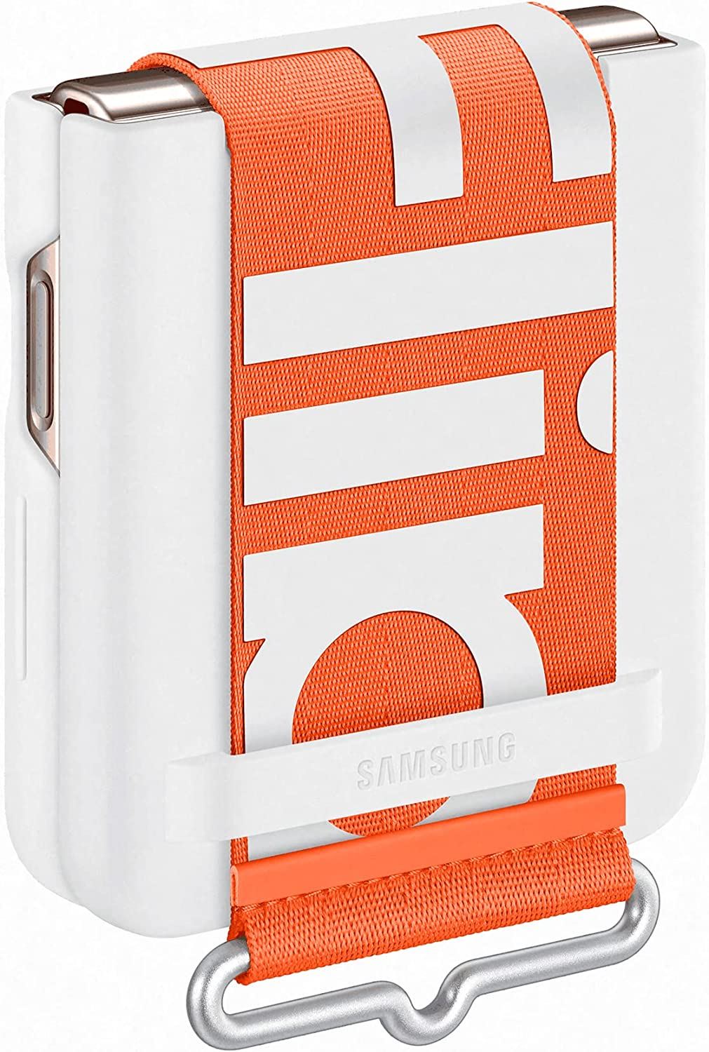 Official Samsung Galaxy Z Flip 4 Silicone Cover with Strap White - EF-GF721TWEGWW