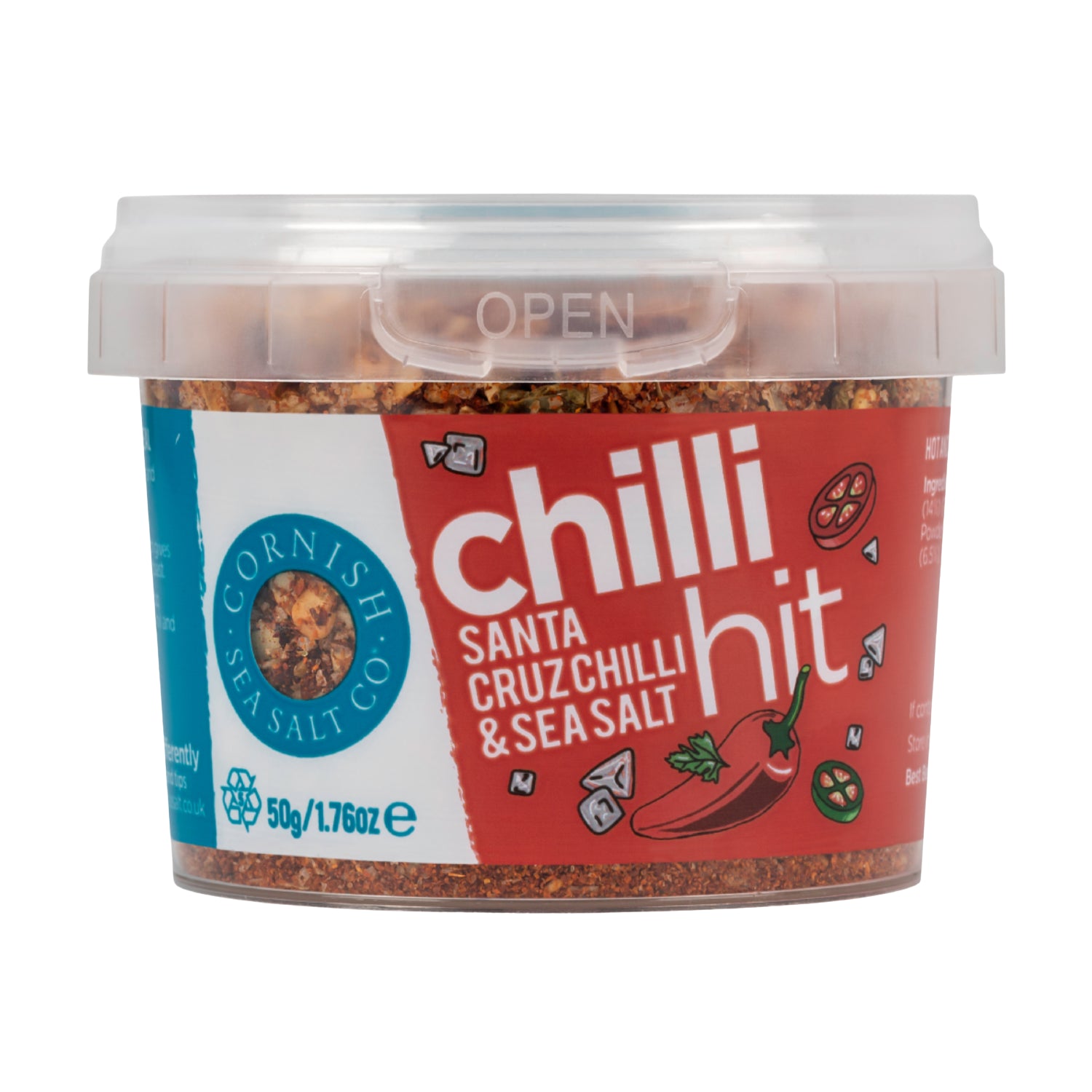 Cornish Sea Salt Chilli Hit Santa Cruz Chilli Flakes and Sea Salt - 50g