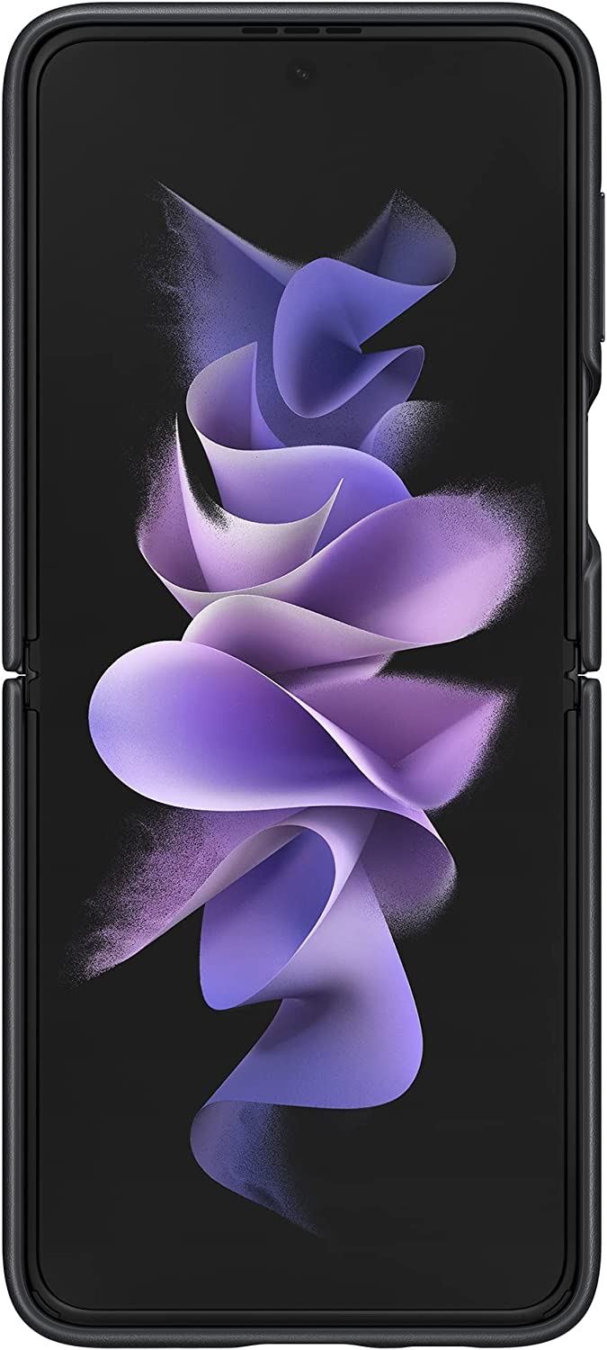 Official Samsung Galaxy Z Flip 3 Leather Cover Black - EF-VF711LBEGWW