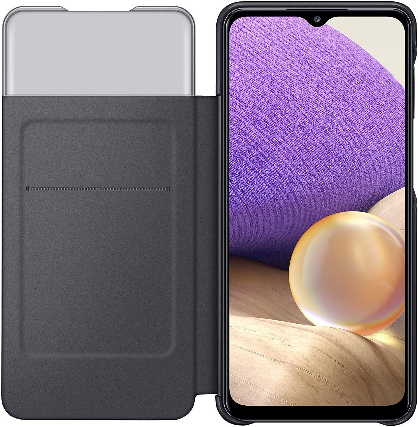 Official Samsung Galaxy A32 5G S View Wallet Cover Black - EF-EA326PBEGWW