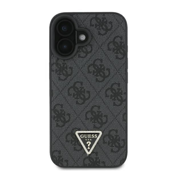 Guess Leather Metal Logo Strass Crossbody Case for iPhone 16 6.1" Black - GUHCP16SP4TDSCPK