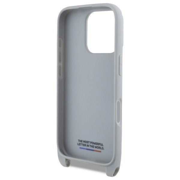 BMW M Series Carbon Stripe & Strap Case for iPhone 16 Pro 6.3" Grey - BMHCP16L23PSCCG