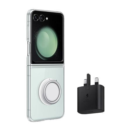 Official Samsung Galaxy Z Flip 5 Starter Pack with 25W UK Mains Charger - EF-XF73KKTEGGB