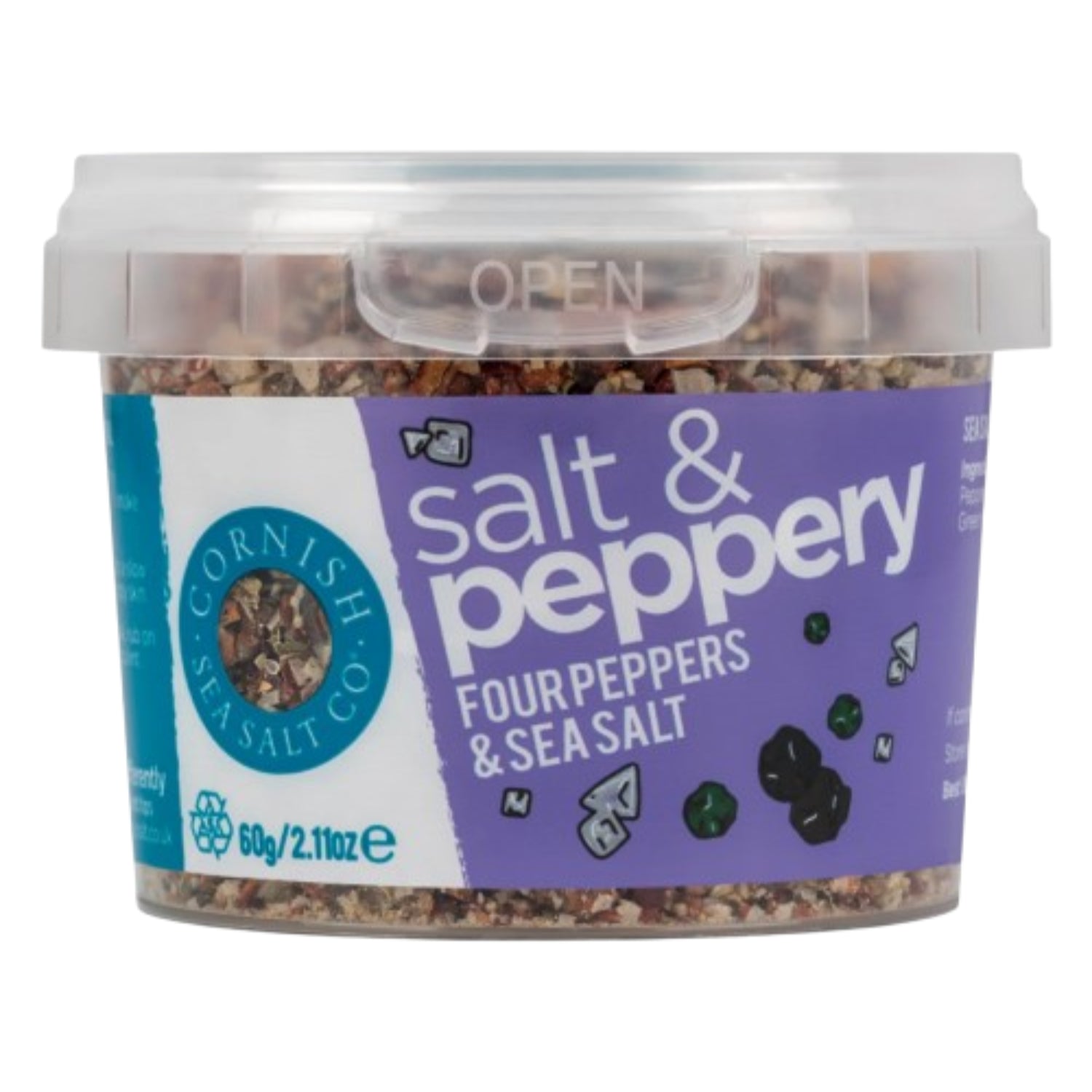 Cornish Sea Salt Pinch Salt and Peppery Four Peppers Sea Salt - 60g