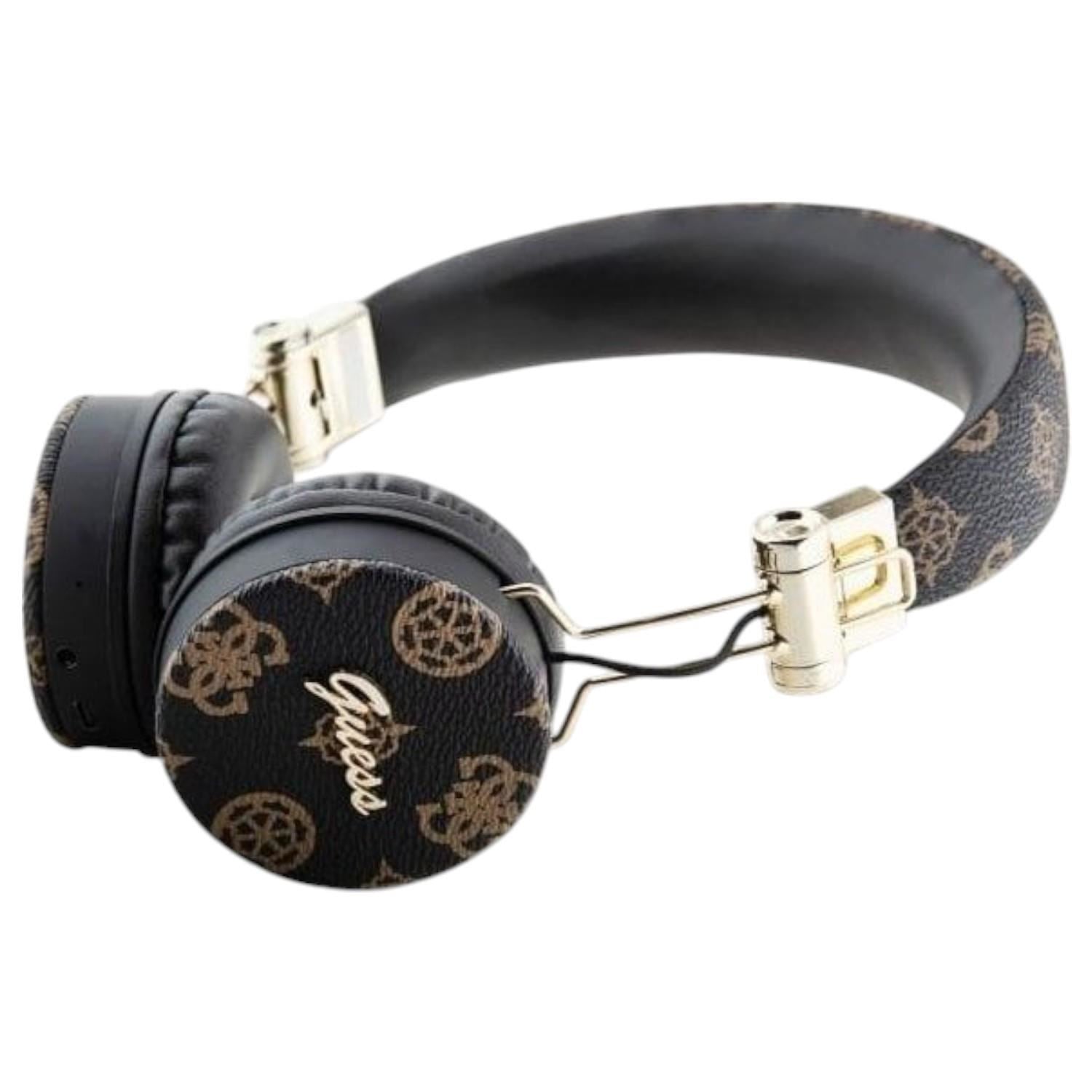 Guess 4G Peony Script Round Shape ENC Bluetooth On Ear Headphones Black - GUBH70EPOSMK