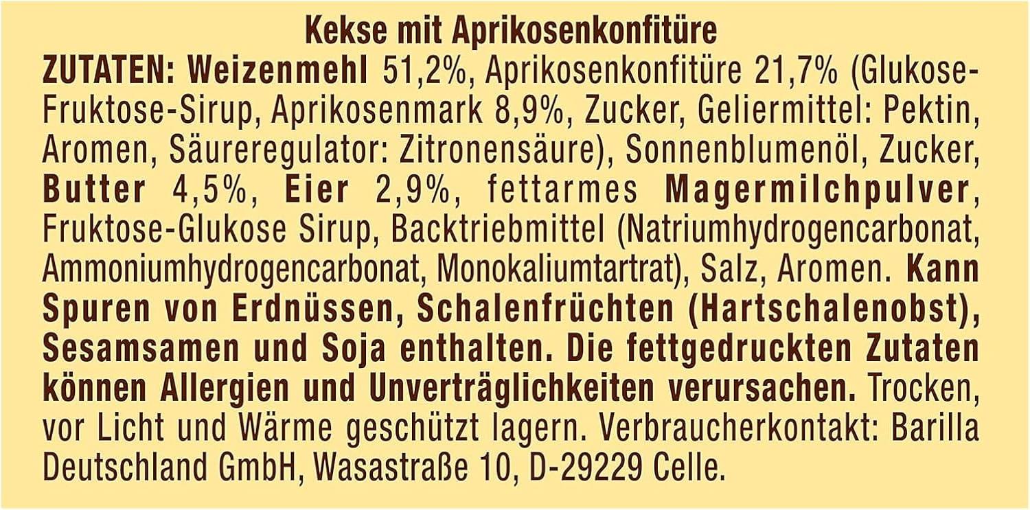 Mulino Bianco Gemme Apricot Biscuits Italian Cookies No Palm Oil - 200g