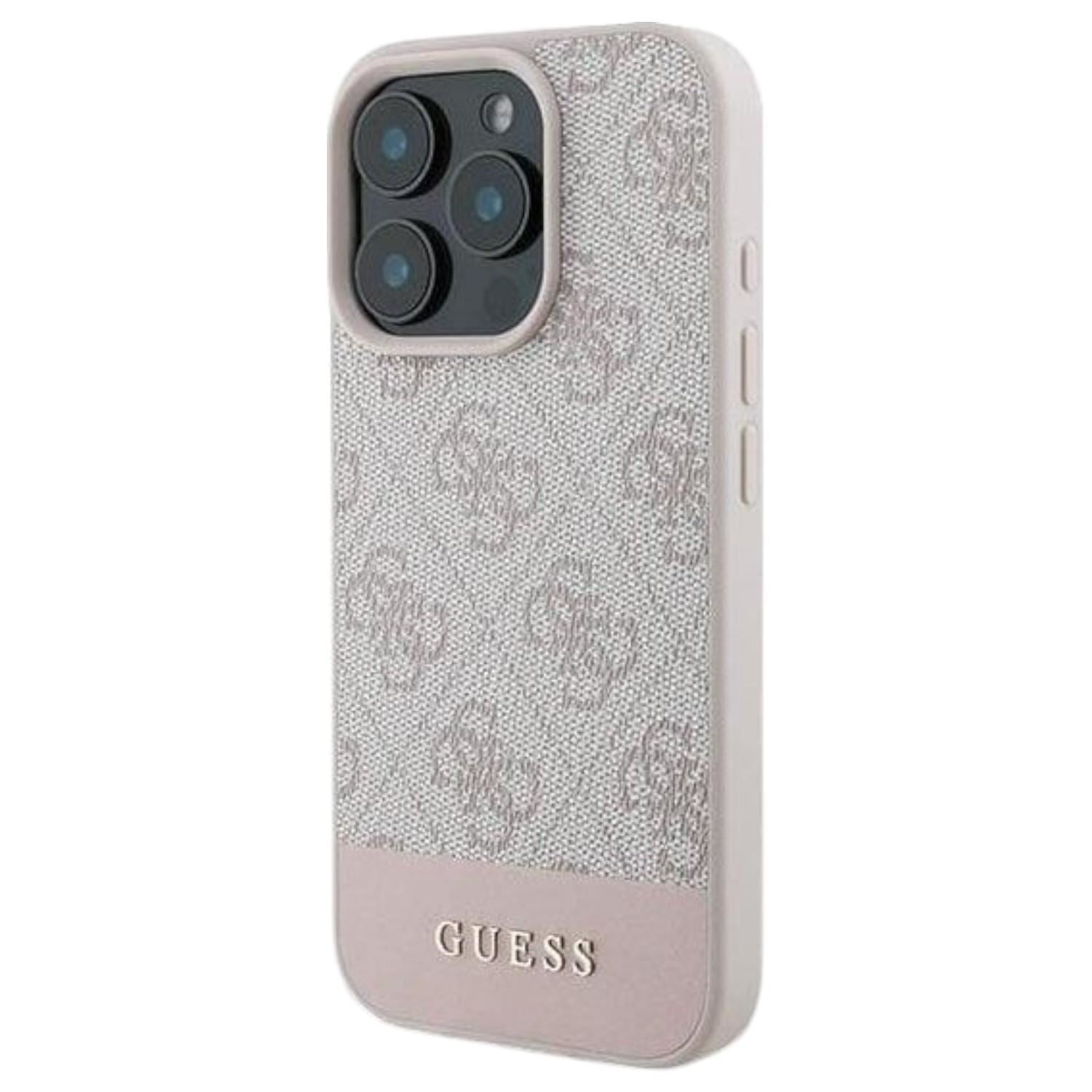 Guess 4G Bottom Stripe Case for iPhone 16 Pro Max 6.9" Pink - GUHCP16XG4GLPI