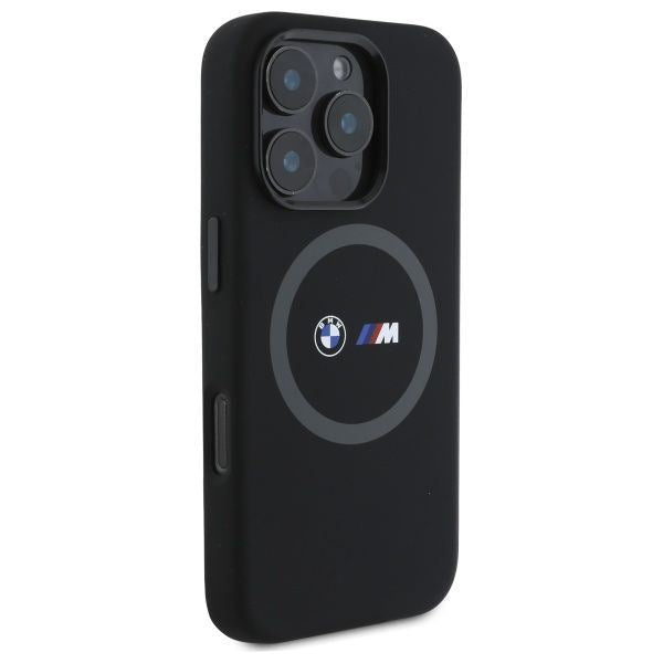BMW M Series Silicone Printed Ring Case with MagSafe for iPhone 16 Pro 6.3" Black - BMHMP16L23SROK