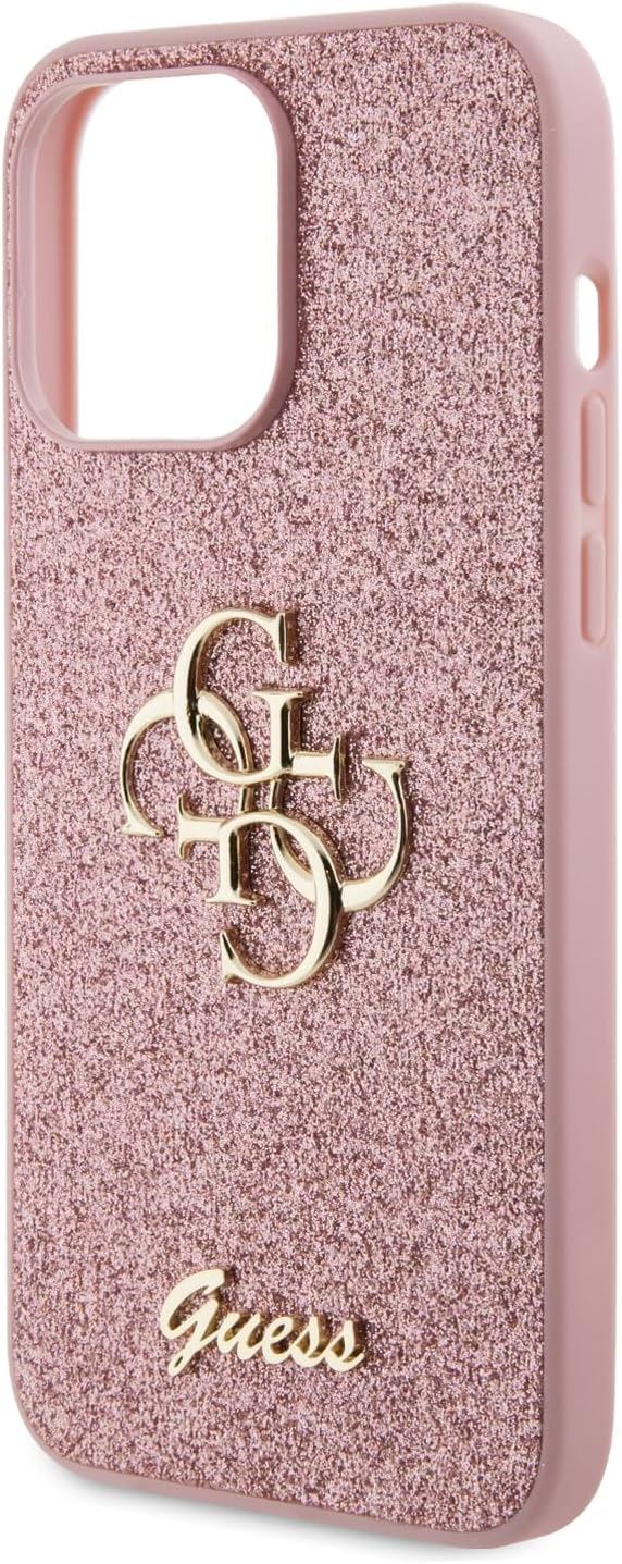 Guess Glitter Script Big 4G Case for iphone 15 Pro Max 6.7" Pink - GUHCP15XHG4SGP