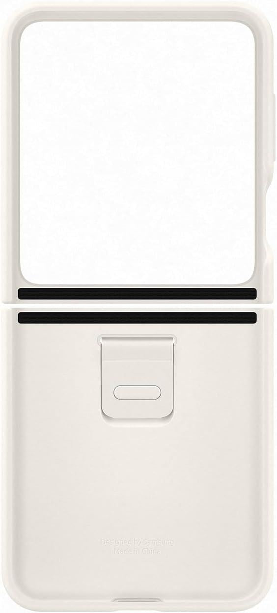 Official Samsung Galaxy Z Flip 5 Silicone Case with Ring Cream - EF-PF731TUEGWW