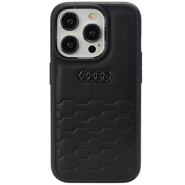 Audi GT Synthetic Leather Hard Case with MagSafe for iPhone 15 Pro 6.1" Black - AU-TPUPCIP15P-GT/D2-BK