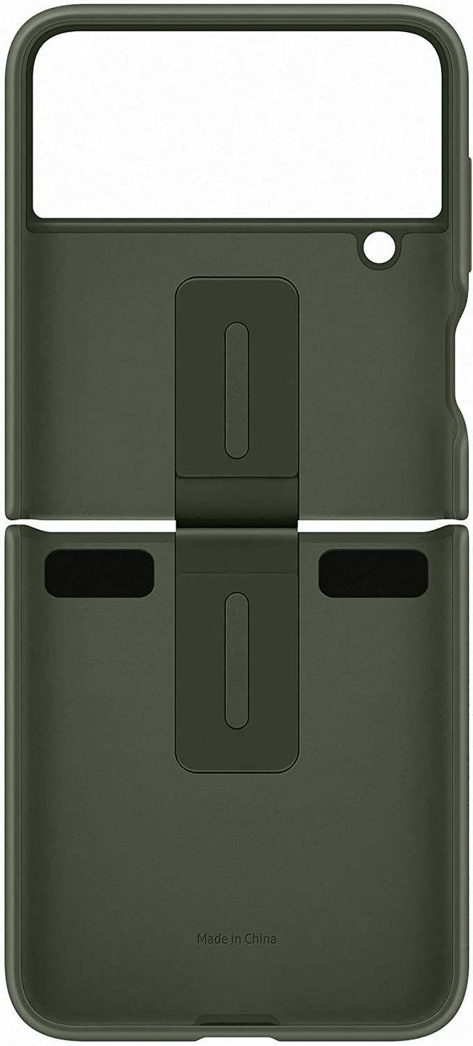 Official Samsung Galaxy Z Flip 4 Silicone Cover with Ring Khaki - EF-PF721TGEGWW