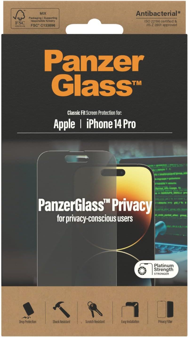 Panzer Glass Privacy Classic Fit Screen Protector for iphone 14 Pro 6.1" - P2768