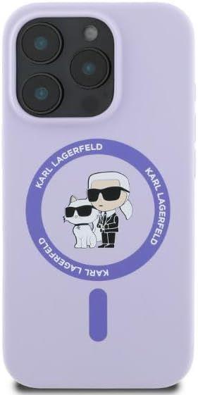 Karl Lagerfeld Silicone Karl and Choupette Hardcase with MagSafe for iphone 16 Pro Max 6.9 Purple - KLHMP16XSCMKCRHU"