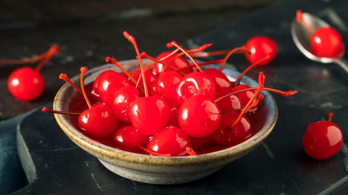 Opies Red Cocktail Cherries Garnish for Drinks, Ice Cream & Baking - 225g