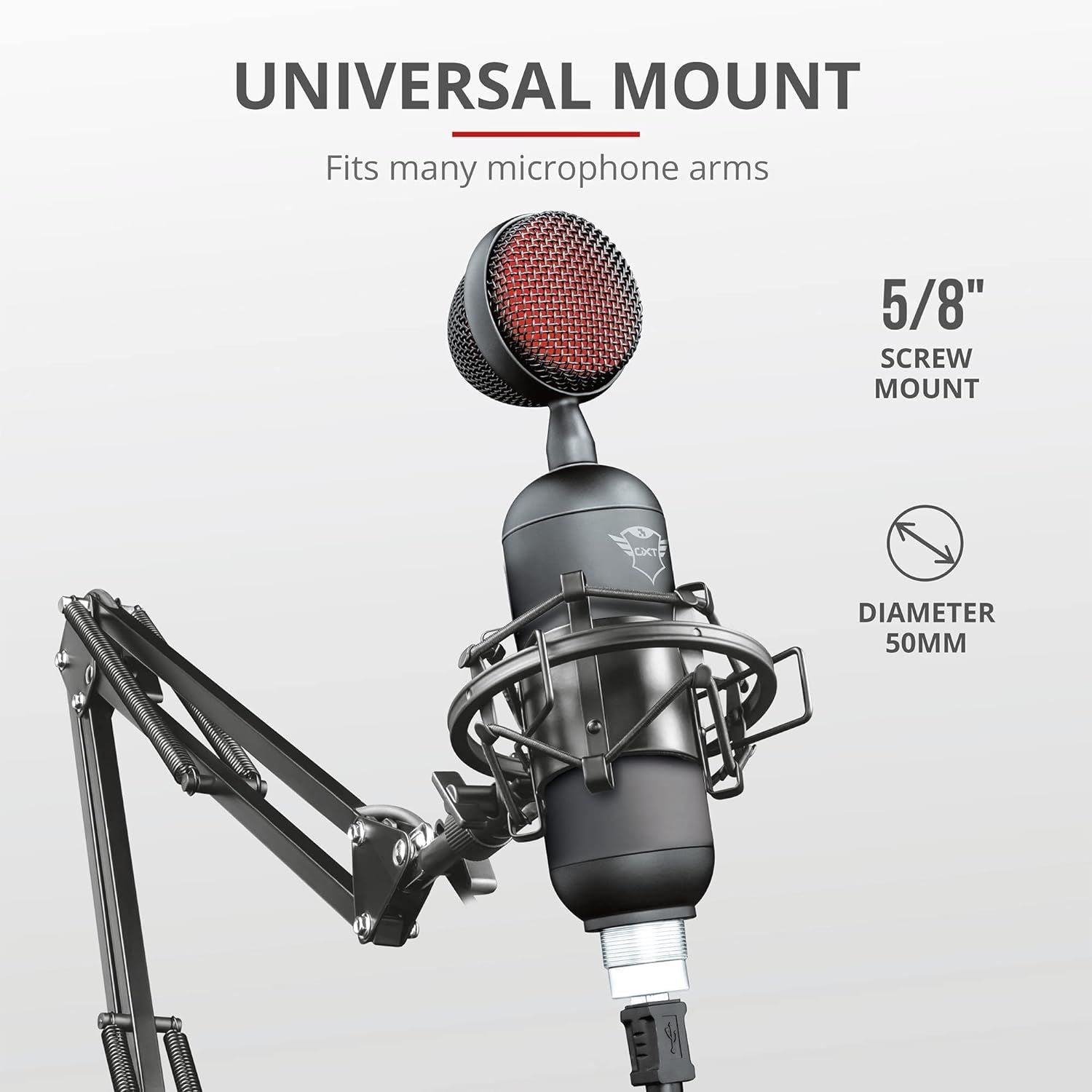 Official Trust GXT 244 Buzz USB Streaming Microphone with Tripod Stand Black - 23466