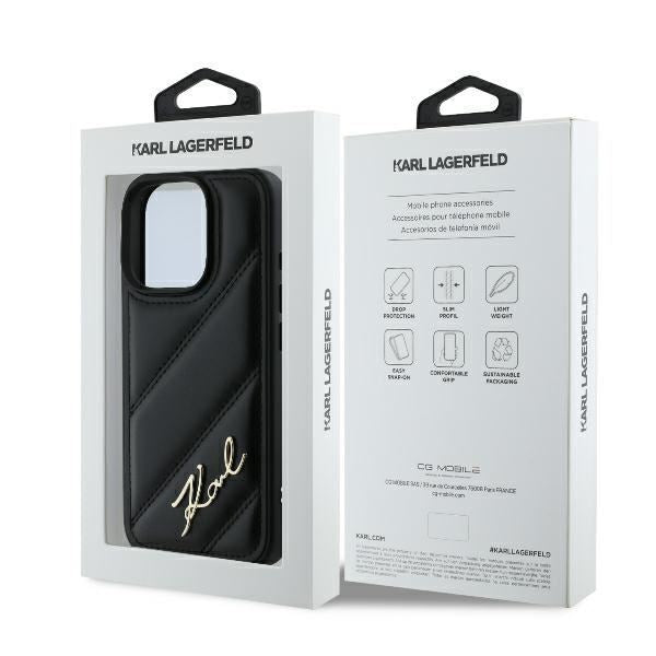 Karl Lagerfeld Quilted Signature Case for iPhone 16 Pro 6.3" Black