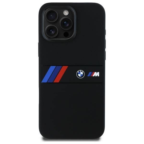 BMW Silicone Middle Stripe Case with MagSafe for iPhone 16 Pro Max 6.9" Black - BMHMP16X23SAXK