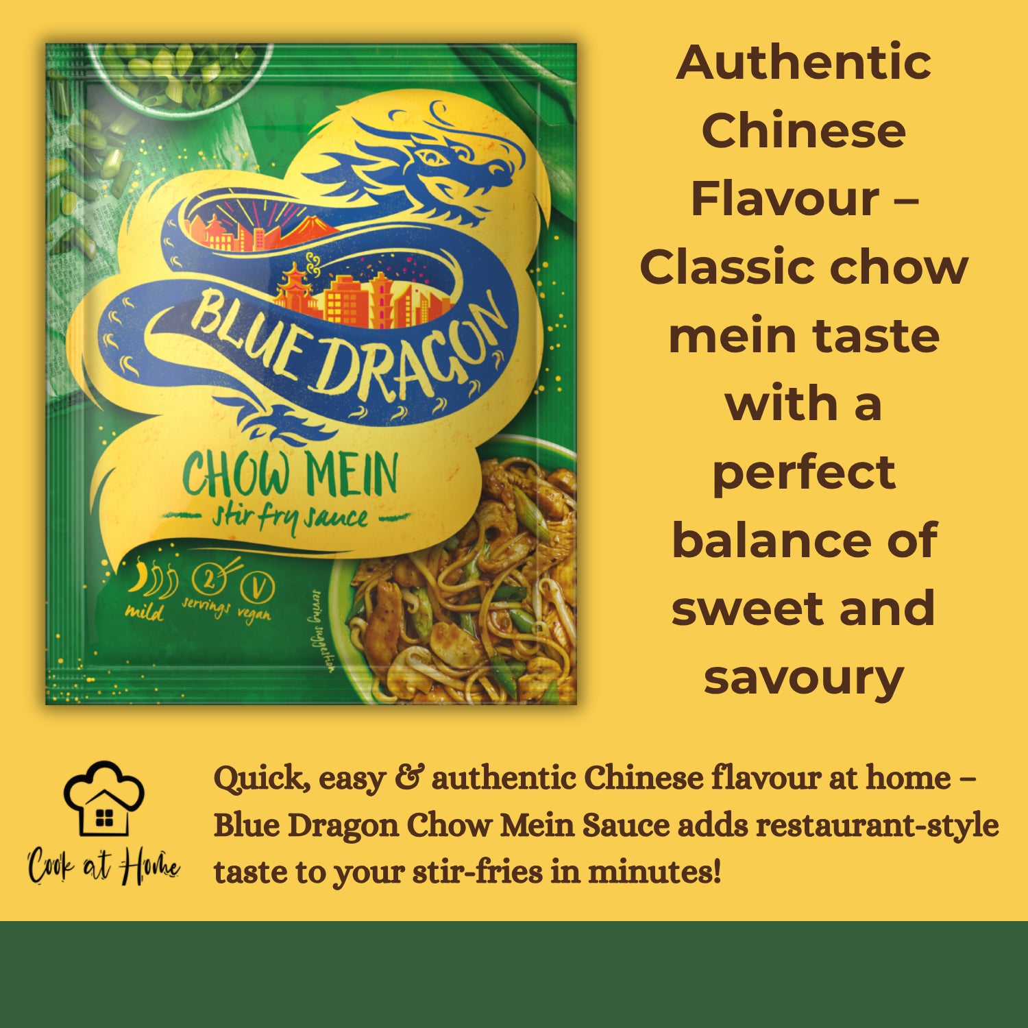 Blue Dragon Chow Mein Stir Fry Sauce - Vegan Mild Flavour  - 120g