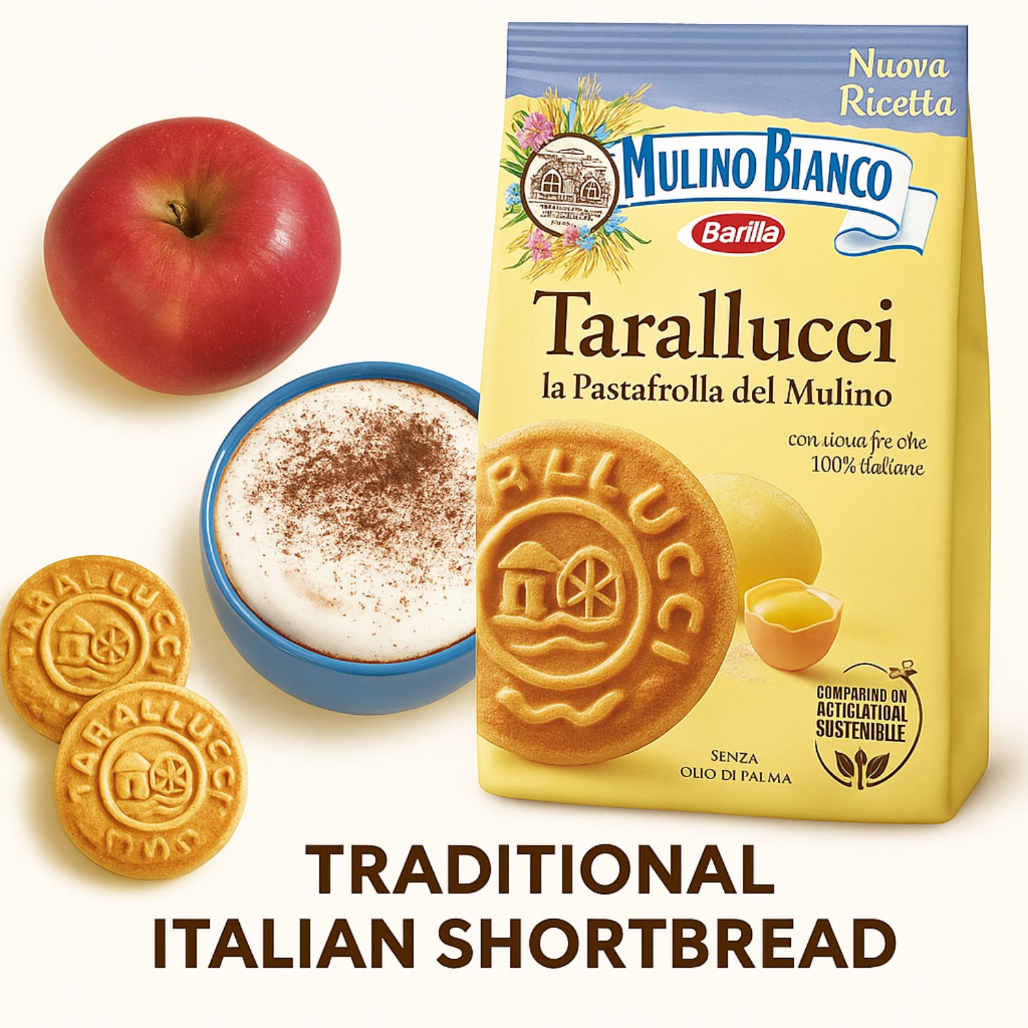 Mulino Bianco Tarallucci Shortbread Biscuits with Eggs Biscotti Cookies 350g