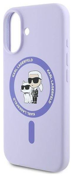 Karl Lagerfeld Liquid Silicone Karl & Choupette Case with MagSafe for iPhone 16 6.1" Purple - KLHMP16SSCMKCRHU