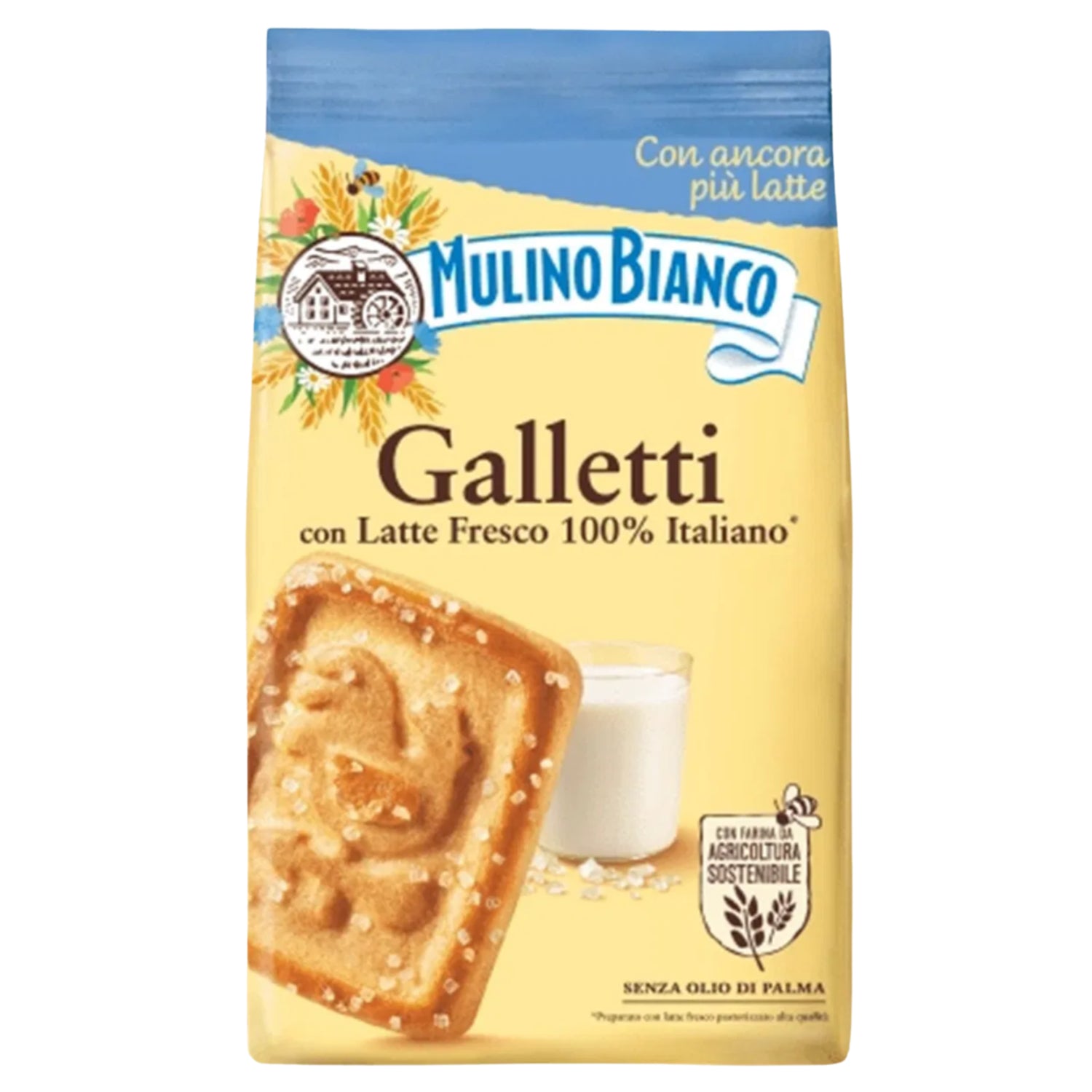 Mulino Bianco Galletti Italian Milk Biscuits, Biscotti Con Latte Fresco - 350g