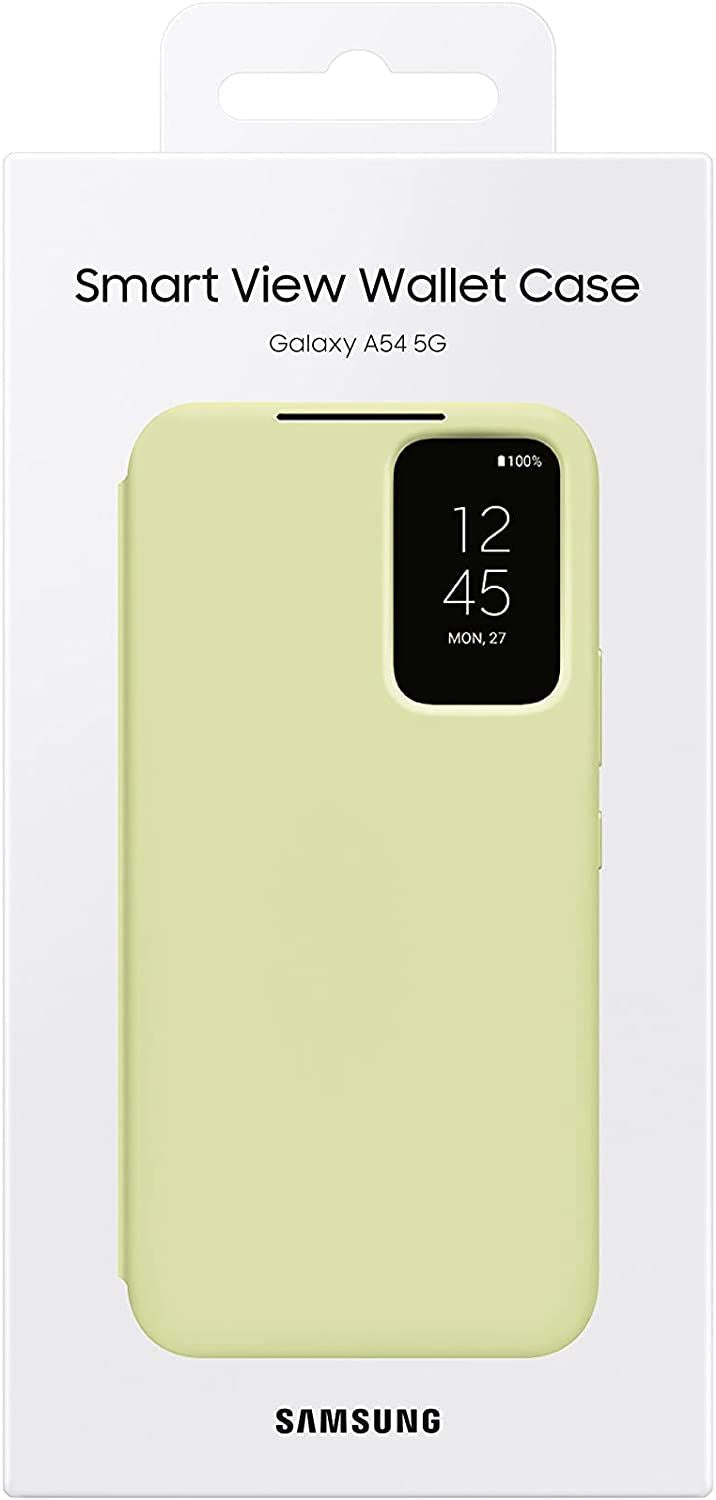 Official Samsung Galaxy A54 5G Smart View Wallet Case Lime - EF-ZA546CGEGWW