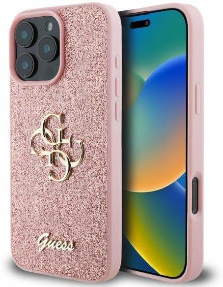 Guess Fixed Glitter Big 4G Hardcase for iphone 16 Pro Max 6.9 Pink - GUHCP16XHG4SGP"