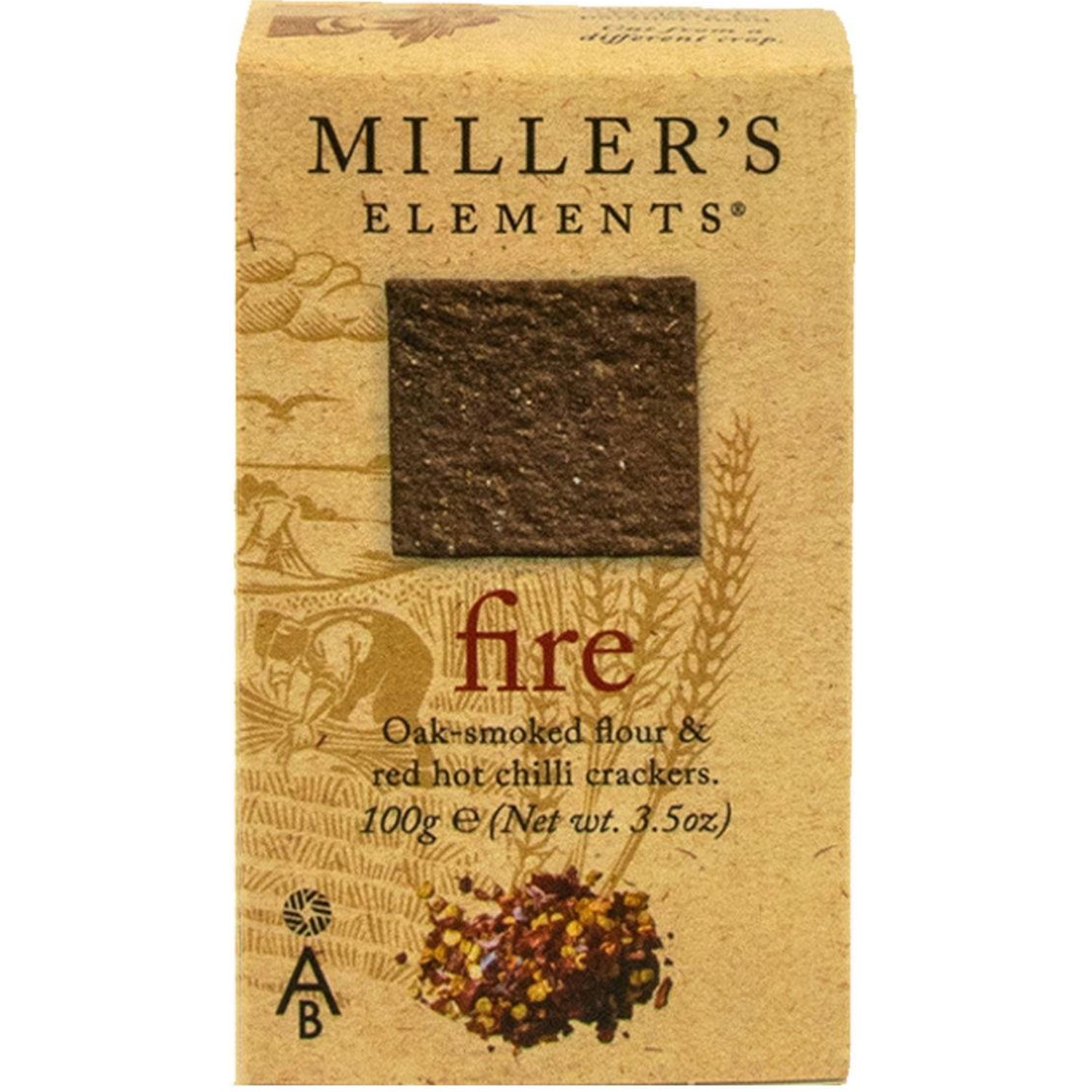 Millers Elements Fire Crackers Oak Smoked Flour & Red Hot Chilli 100g