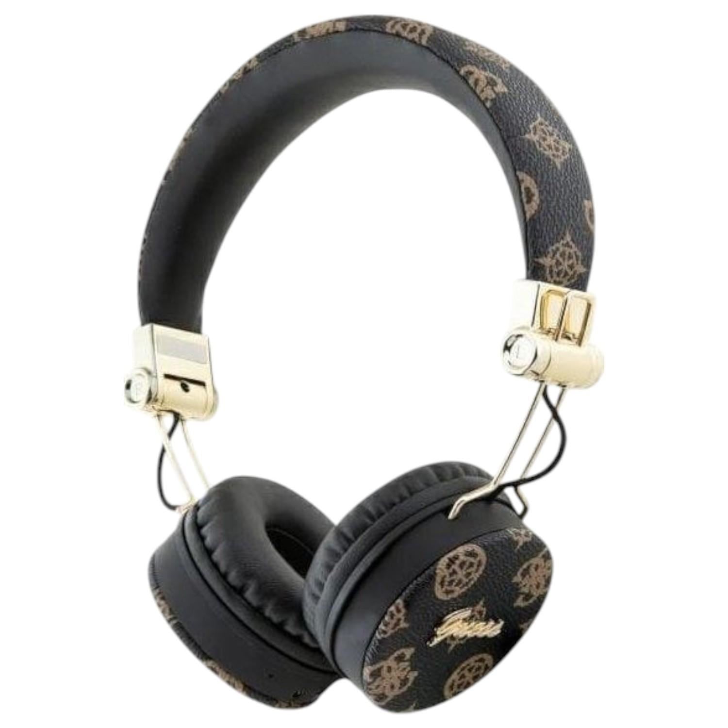 Guess 4G Peony Script Round Shape ENC Bluetooth On Ear Headphones Black - GUBH70EPOSMK