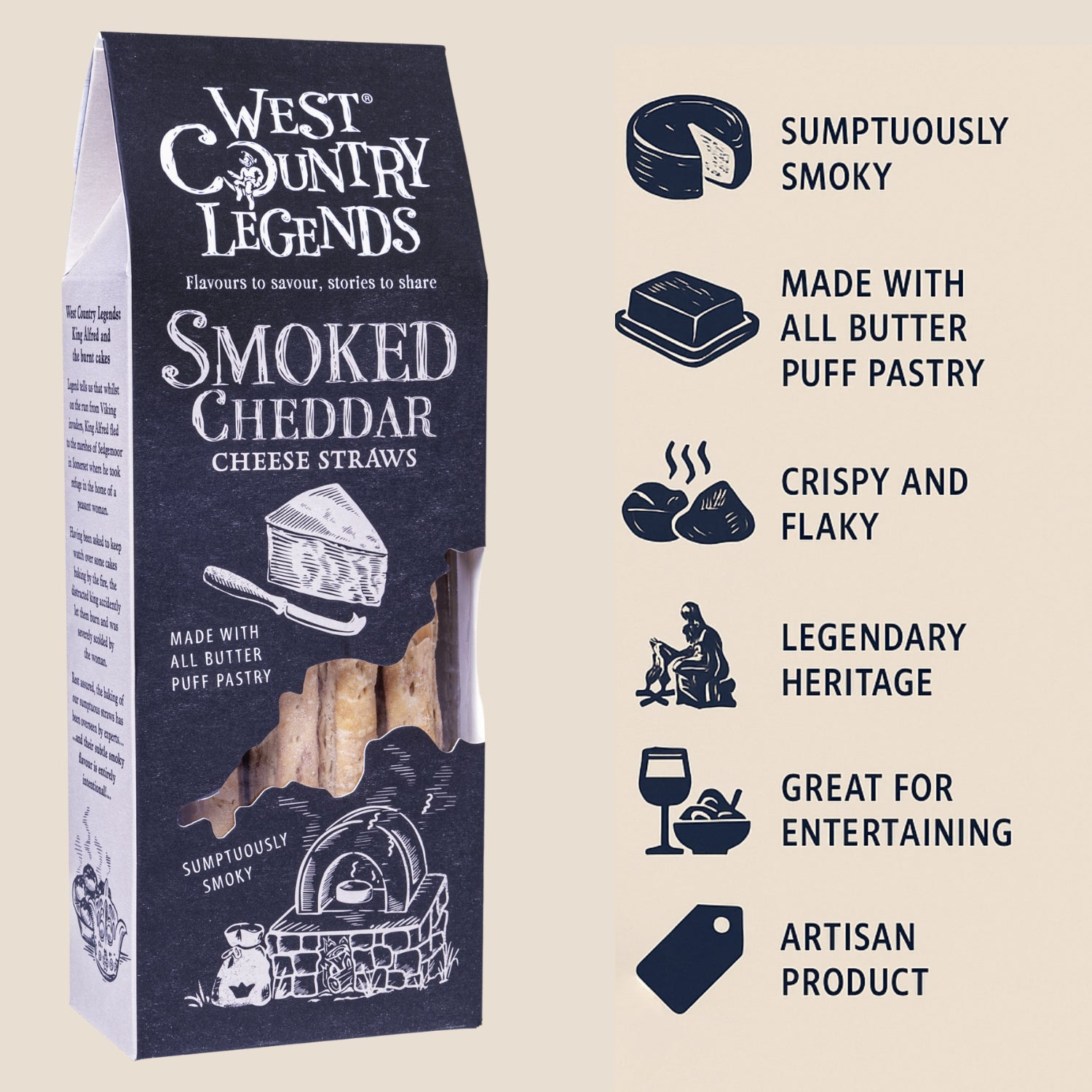 West Country Legends Smoked Cheddar Cheese Straws Flavour 100g