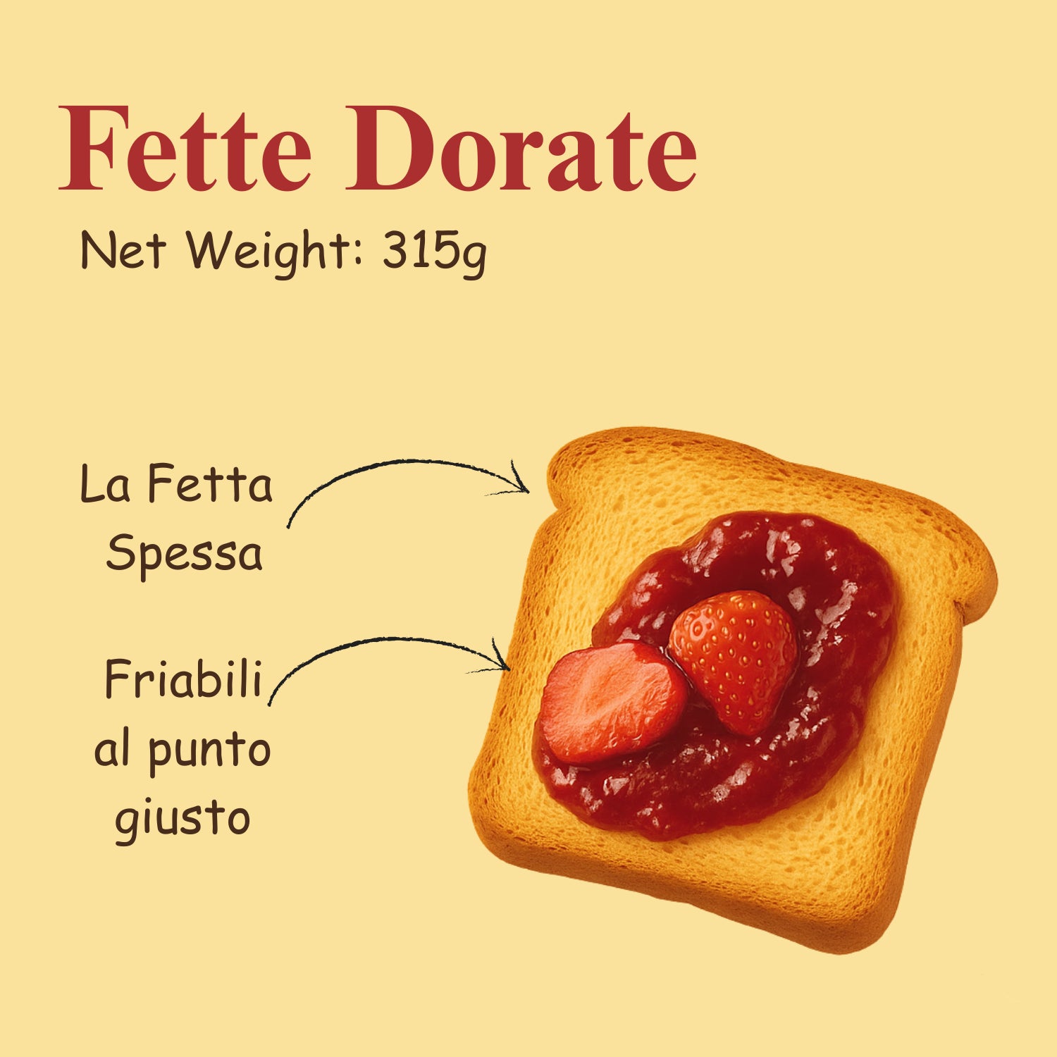 Mulino Bianco Armonie Fette Biscottate Dorate, Classic Golden Rusks - 315g