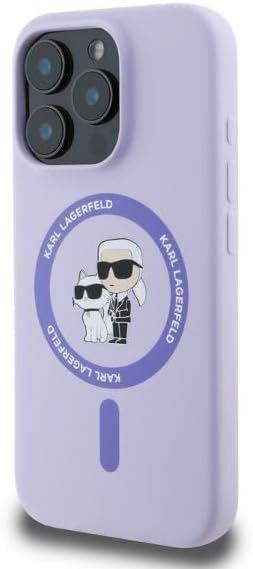 Karl Lagerfeld Silicone Karl and Choupette Hardcase with MagSafe for iphone 16 Pro Max 6.9 Purple - KLHMP16XSCMKCRHU"